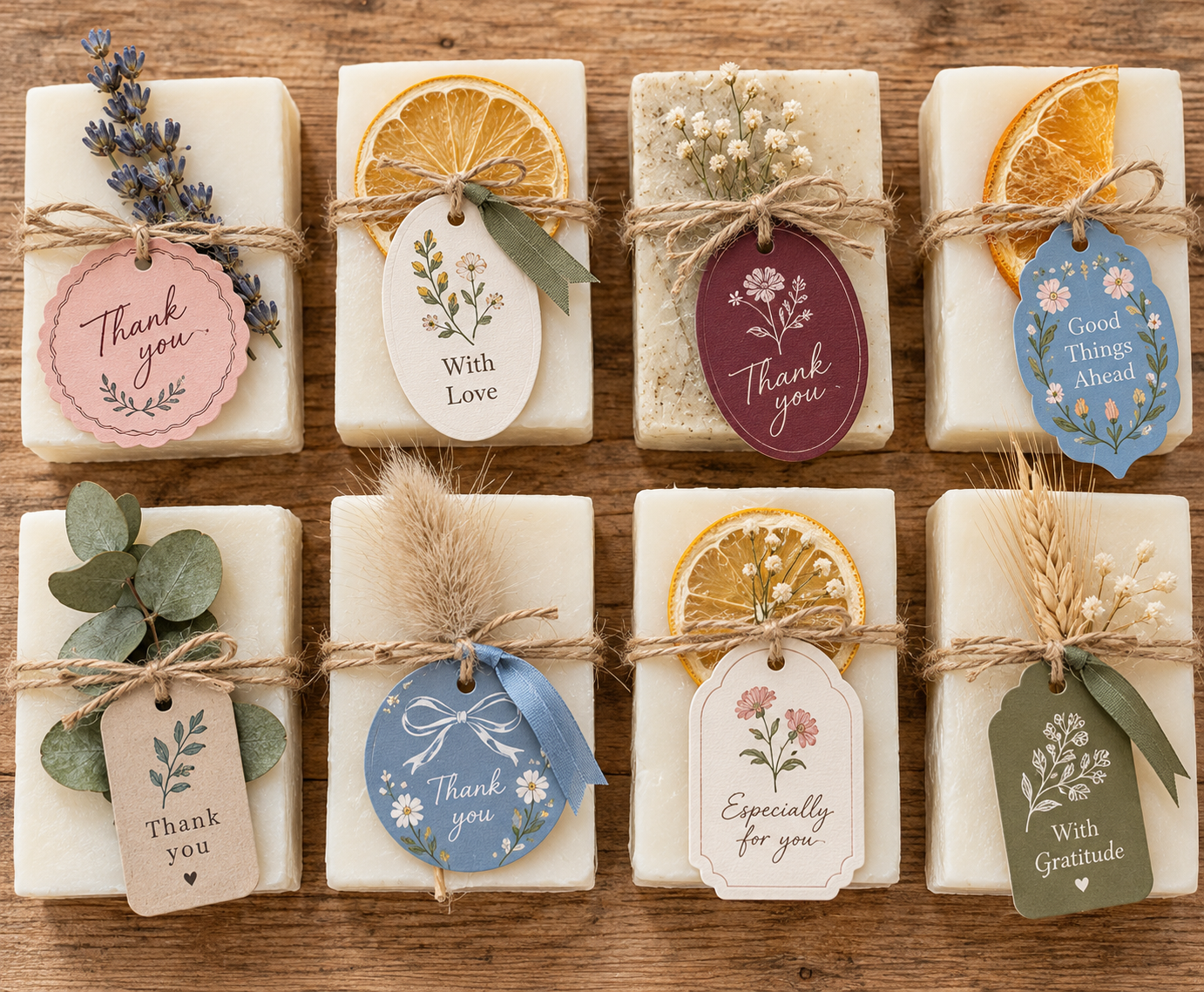 Custom hang tag collection in different shapes, colors and styles